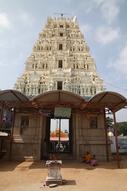 Temple entrance and rajagopuram in daylight